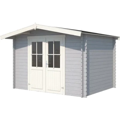 Afbeelding van Blokhut Baltimore 312x250 cm Platinum Grey wit Gecoat