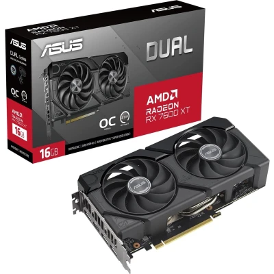 Afbeelding van Asus AMD Radeon RX 7600 XT Videokaart Dual OC Edition 16 GB GDDR6 RAM PCIe x16 HDMI, DisplayPort