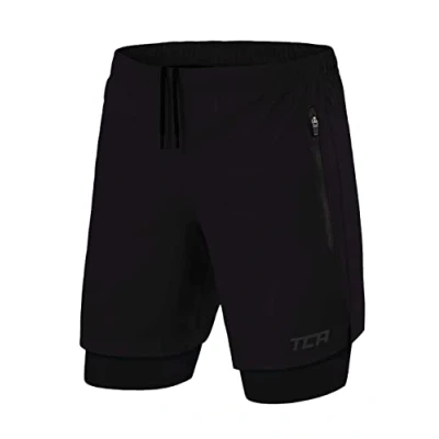 Afbeelding van TCA Men&#039;s Ultra 2 in 1 Running/Gym Shorts with Zipped Pocket Anthracite (2X Zip Pockets), M