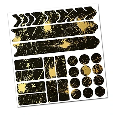 Afbeelding van AlphaShield Fietsframebescherming, folie, zelfklevend, carbon, MTB, BMX, R159, R161, 07 Racing Gold Metallic