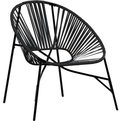 Afbeelding van Tuinei stoel poly rattan zwart