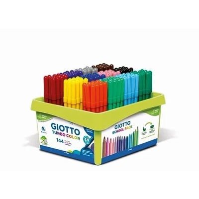 Afbeelding van Giotto Turbo Color viltstiften, schoolpack met 144 stuks in geassorteerde kleuren