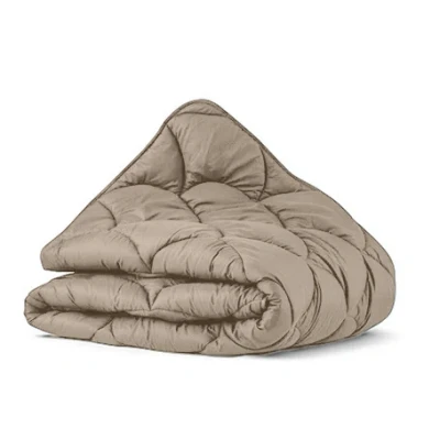 Afbeelding van Lazy Dekbed &amp; Dekbedovertrek In 1 Uni Taupe Effen 200x200 Cm Warmteklasse 3 Lente Herfst Sleeptime Discounter.nl