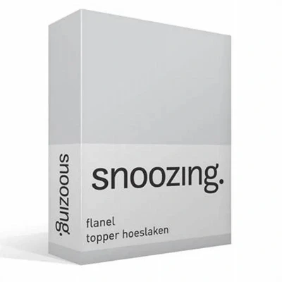Afbeelding van Snoozing Flanel Hoeslaken Topper Lits jumeaux 180x210/220 cm Grijs