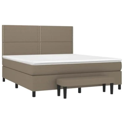 Afbeelding van vidaXL Boxspring met matras stof taupe 180x200 cm
