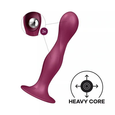 Afbeelding van Satisfyer Double Ball R Verzwaarde Dildo met Bewegende Metalen Kogels Rood