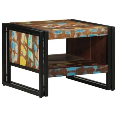 Image de vidaXL Table basse multicolore 50x50x38 cm bois de récupération massif4102714