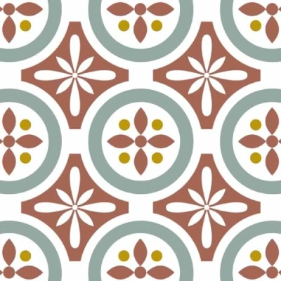 Image de Draeger la carterie Lot de 6 stickers carrelage FLORAUX Rouge