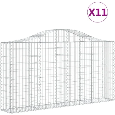 Afbeelding van VidaXL Schanskorven 11 st gewelfd 200x30x100/120 cm ijzer