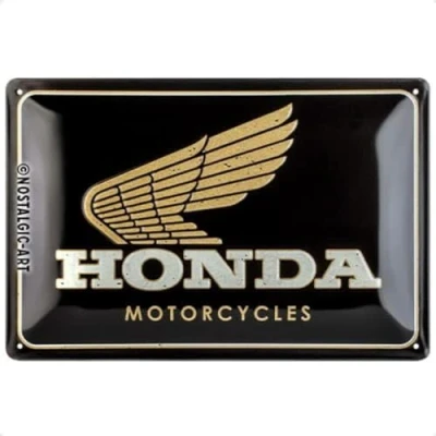 Afbeelding van Metalen Bord 20x30 cm Honda MC Motorcycles Goud