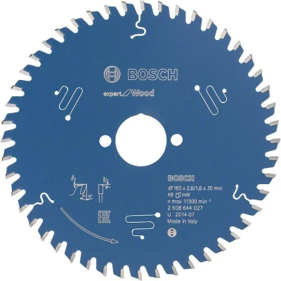 Image de BOSCH 2608644027 lame de scie circulaire Expert pour le bois, 165 x 30 2.6 mm, 48T