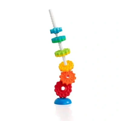 Image de Fat Brain SpinAgain La tour d&#039;engrenages sans fin. Jouet empilable pour jeunes enfants, coloré, dont les engrenages tournoient. éducatif enfants de 12mois et +