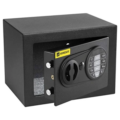Afbeelding van HomeSafe HV17E kluis met elektronisch slot, 17 x 23 cm (h b d), satijn, zwart