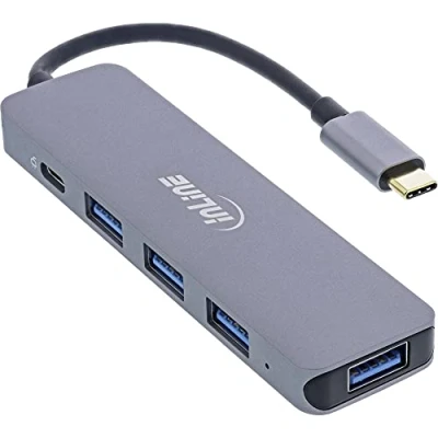 Afbeelding van InLine 33271L (USB C, 5 Havens), Docking station + USB hub, Zilver