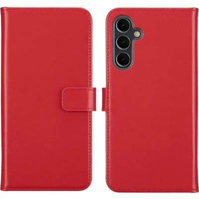 Afbeelding van Selencia Hoesje Geschikt voor Samsung Galaxy A16 (5G) Met Pasjeshouder Echt Lederen Bookcase Rood