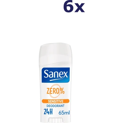 Afbeelding van 6x Sanex zero% sensitive deo stick 65ml