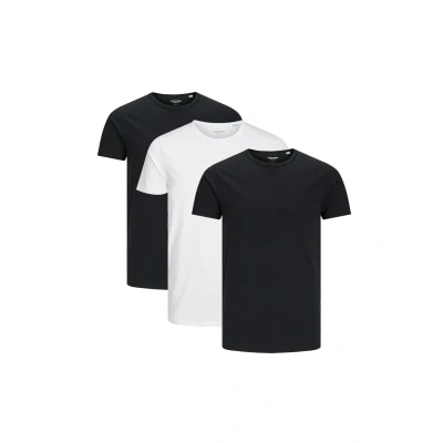 Afbeelding van Jack &amp; Jones 3ER PACK Tshirt basic, Heren, Maat: Large, Schwarz weiß