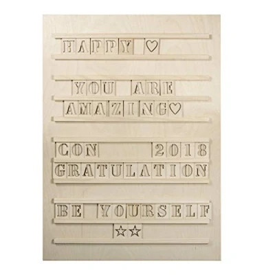 Image de Tableau à lettres Letterboard en bois 30 x 42 cm + 96
