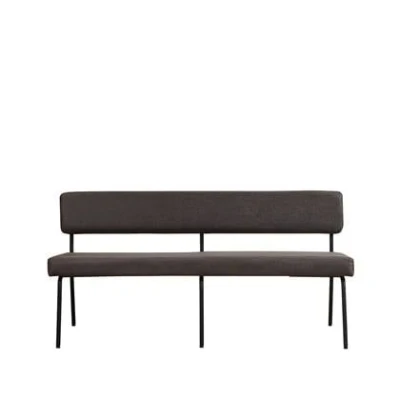 Afbeelding van Bronx71® Industriële eetkamerbank Espen antraciet eco leer 160 cm