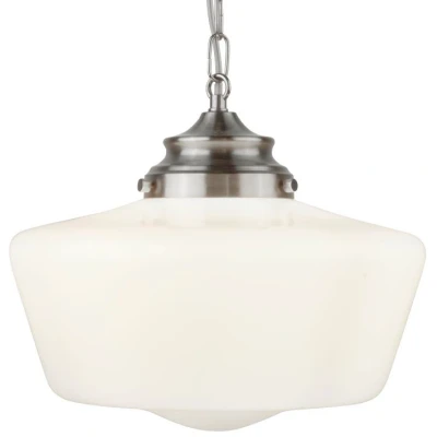 Afbeelding van Searchlight School House Hanglamp Ø 30 X 120 Cm IP44 Satijn Zilver