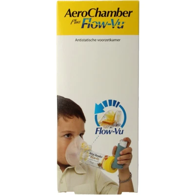 Afbeelding van Aerochamber Plus Flow Vu met Kindermasker Geel