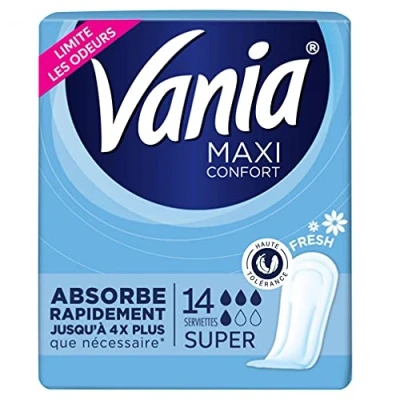 Image de Vania Serviettes Hygiéniques, Maxi Confort, Super, 14 Femme
