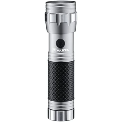 Afbeelding van VARTA Brite Essential F10 LED zaklamp met schokbestendige rubberen handgreep, werkt op 3 AAA batterijen