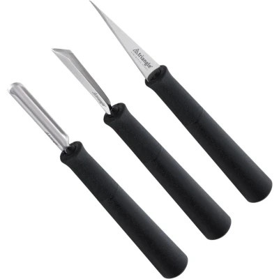 Afbeelding van Triangle kerf /decoratiemessen 3 delig