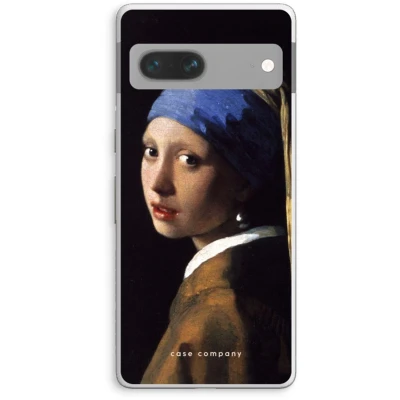Afbeelding van Case Company® hoesje geschikt voor Google Pixel 7 The Pearl Earring Soft Cover Telefoonhoesje Bescherming aan alle Kanten en Schermrand