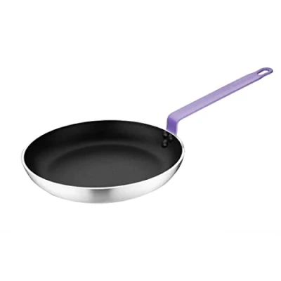 Afbeelding van Hygiplas Teflon Platinum Plus anti aanbak koekenpan 280mm paars handvat