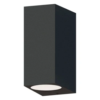 Afbeelding van Calex Wandlamp Up &amp; Downlight Bergamo 2x GU10 IP54 Water en Stofbestendig Geschikt voor Binnen Buiten Eenvoudige installatie Rechthoek Zwart