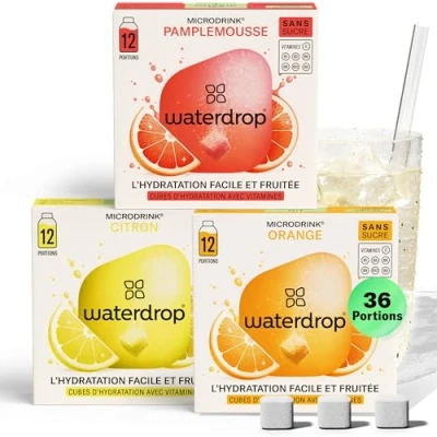 Afbeelding van waterdrop® Limited Zomer Set Sinaasappel, Citroen, Grapefruit 36 bruistabletten suikervrije