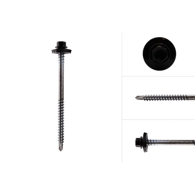 Afbeelding van Sandwichpaneel schroeven Verzinkt Zwart 6.3 x 75 mm Doos 100 stuks