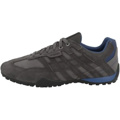 Afbeelding van Geox U Snake Sneakers laag, Heren, Maat: 48, Graphite Leer en textiel