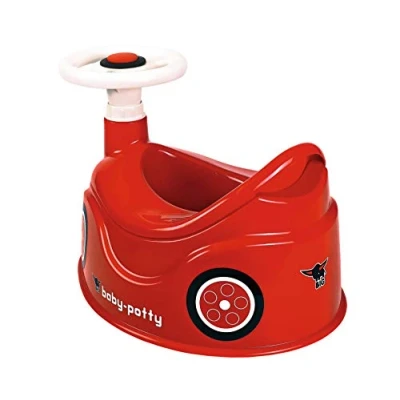 Image de Big Spielwarenfabrik BBaby Potty Pot d&#039;apprentissage au design Bobby Car avec volant amovible et dossier haut, insert amovible, pour enfants à partir de 18 mois
