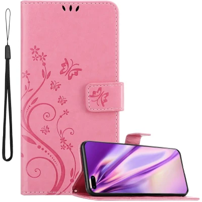 Afbeelding van Cadorabo Hoesje geschikt voor Huawei P40 PRO / PRO+ in BLOEMEN ROZE Beschermhoes bloemmotief met magnetische sluiting, standfunctie en kaartsleuven Book Case Cover Etui
