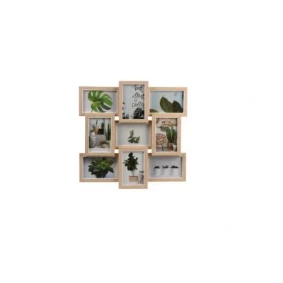Afbeelding van Fotolijst collagelijst 9 vakken voor foto van 10 x 15 cm hout fotolijstje