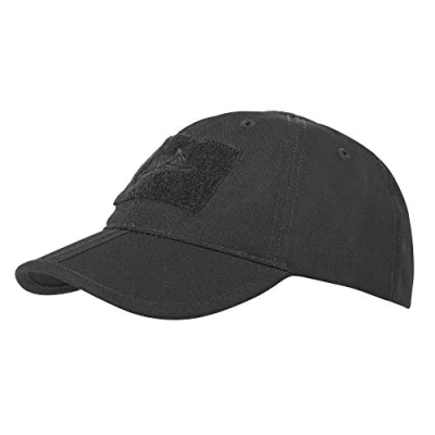 Afbeelding van Helikon Tex Honkbalpet, opvouwbaar, van polykatoen, ripstop adaptive, groen, zwart, Eén maat voor heren, zwart.