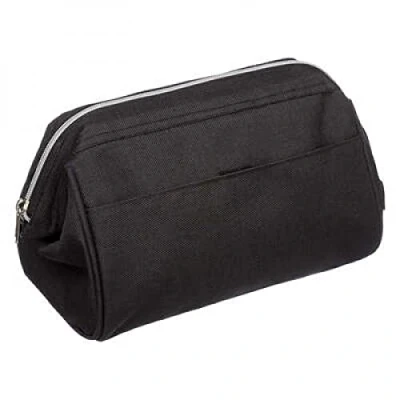 Afbeelding van Toilettas/make up etui/opberg tasje zwart 15 x 28 16 cm Reis/vakantie toilettassen/make etui
