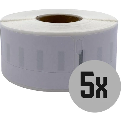Afbeelding van DULA Dymo Compatible labels Verwijderbaar Wit 11355 S0722550 Multifunctionele etiketten 5 rollen 19 x 51 mm 500 per rol