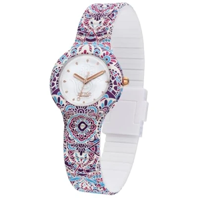 Afbeelding van Hip Hop Mandala Horloge, Dames, Maat: One Size, Bianco/blu/rosa