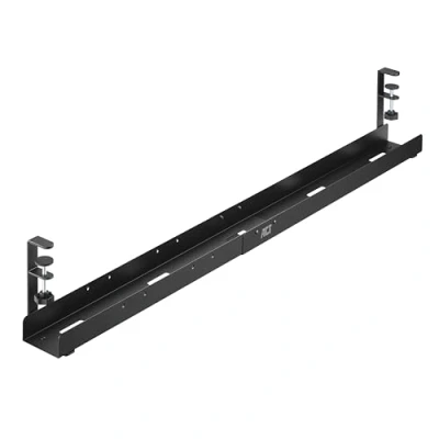 Image de ACT Plateau de gestion câbles extensible, avec fixation par pince montable sous bureau noir