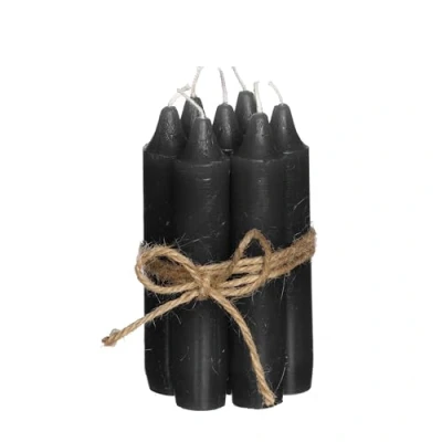 Afbeelding van Comforder 7 stuks staafkaarsen van 11 cm, zwart, effen, brandduur 4 uur en meer