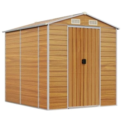 Afbeelding van vidaXL Tuinschuur 191x215x198 cm gegalvaniseerd staal lichtbruin
