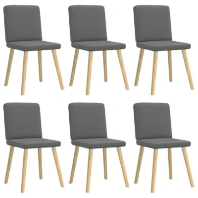 Afbeelding van vidaXL Eetkamerstoelen 6 st stof donkergrijs