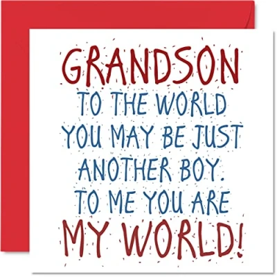Afbeelding van Mooie verjaardagskaart voor kleinkinderen You Are My World grootouders, kleinkinderen, 145 mm x mm, cadeau jongens