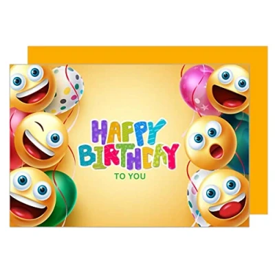Afbeelding van Edition Seidel Hoogwaardige verjaardagskaart met envelop Happy Birthday Humor Voor mannen, vrouwen, tieners, jongens en meisjes Smiley G3499 SW023
