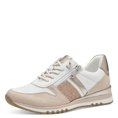 Afbeelding van Marco Tozzi Sneakers laag, Dames, Maat: 39, White/powder Imitatieleer/ textiel