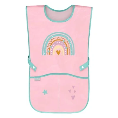 Afbeelding van Baagl Keukenschort voor kinderen, meisjes en jongens, schilderschort knutselschort, regenboogroze