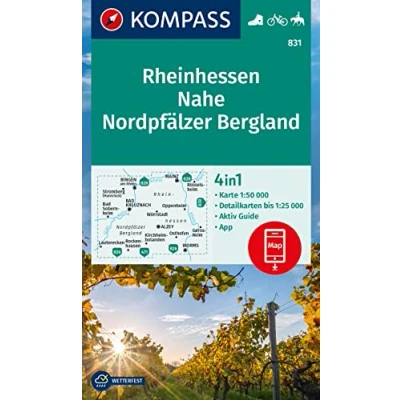 Afbeelding van KOMPASS Wanderkarte 831 Rheinhessen, Nahe, Nordpfälzer Bergland 1:50.000